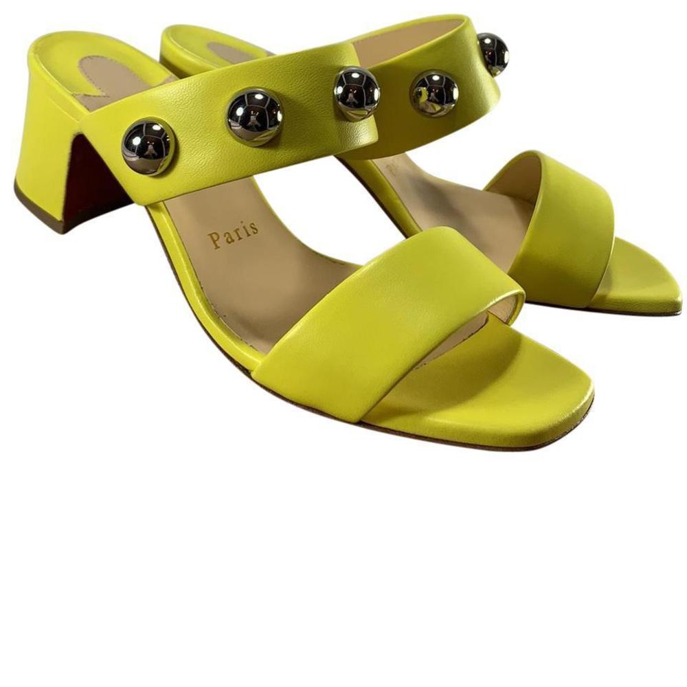 Simple Bille Bauble 55mm Citronnade Yellow Leather Spike Sandals d590